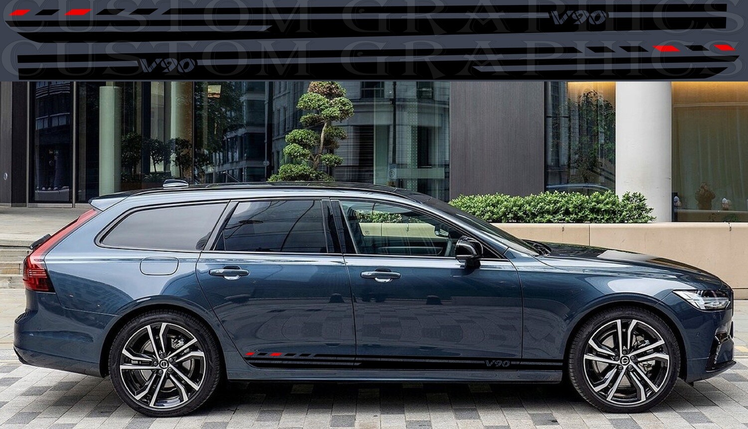 2x Side door vinyl decal sticker Compatible with V90-2020