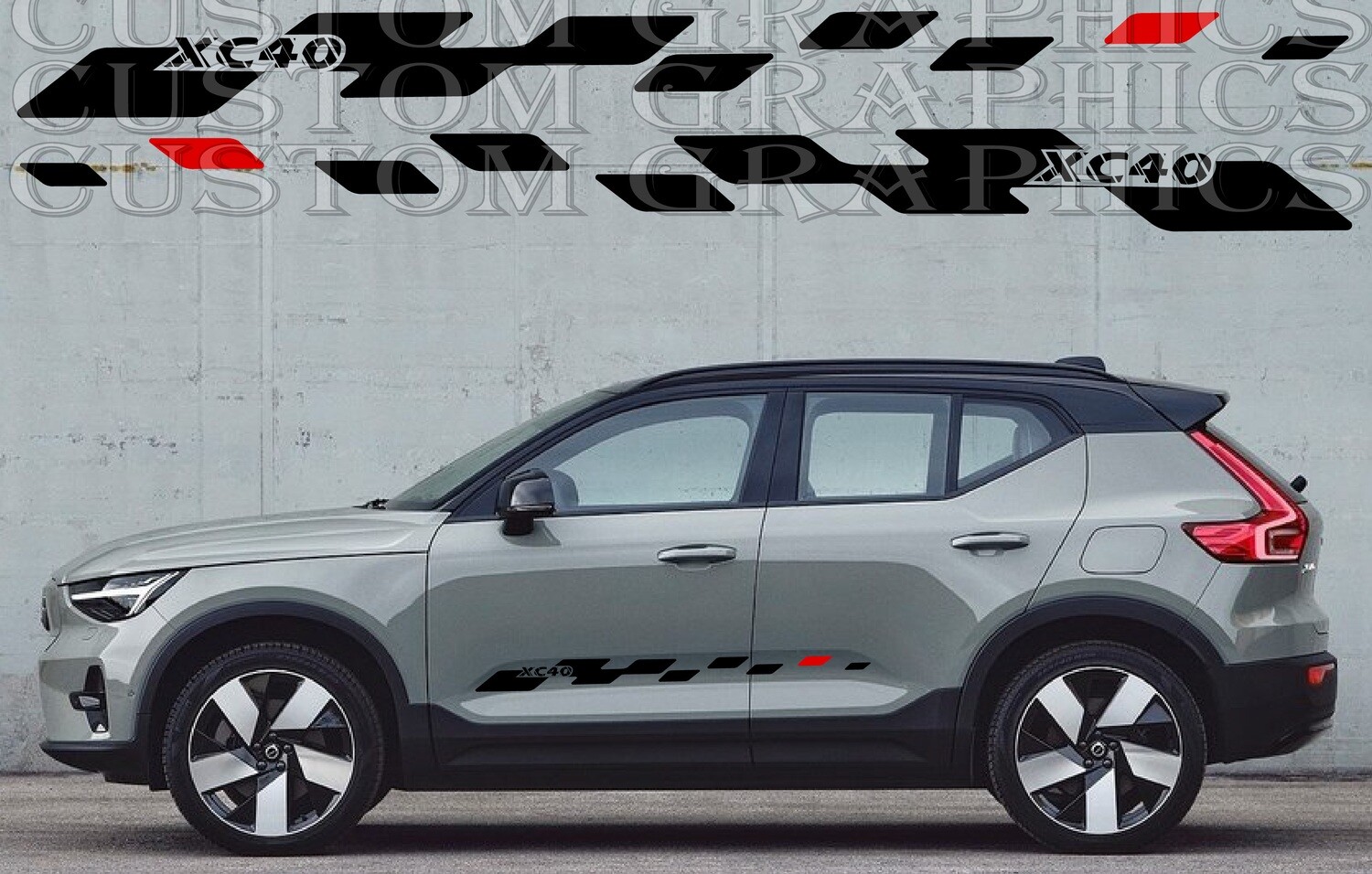 Side Stripe Decal Graphic Sticker Kit Compatible with XC40 Recharge 2023