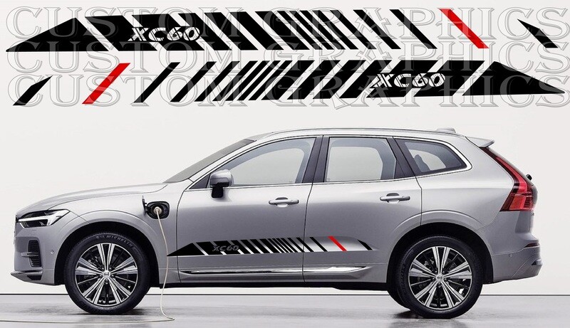 Decal Graphic Sticker Door Sport Stripe Kit Compatible with XC60 2022