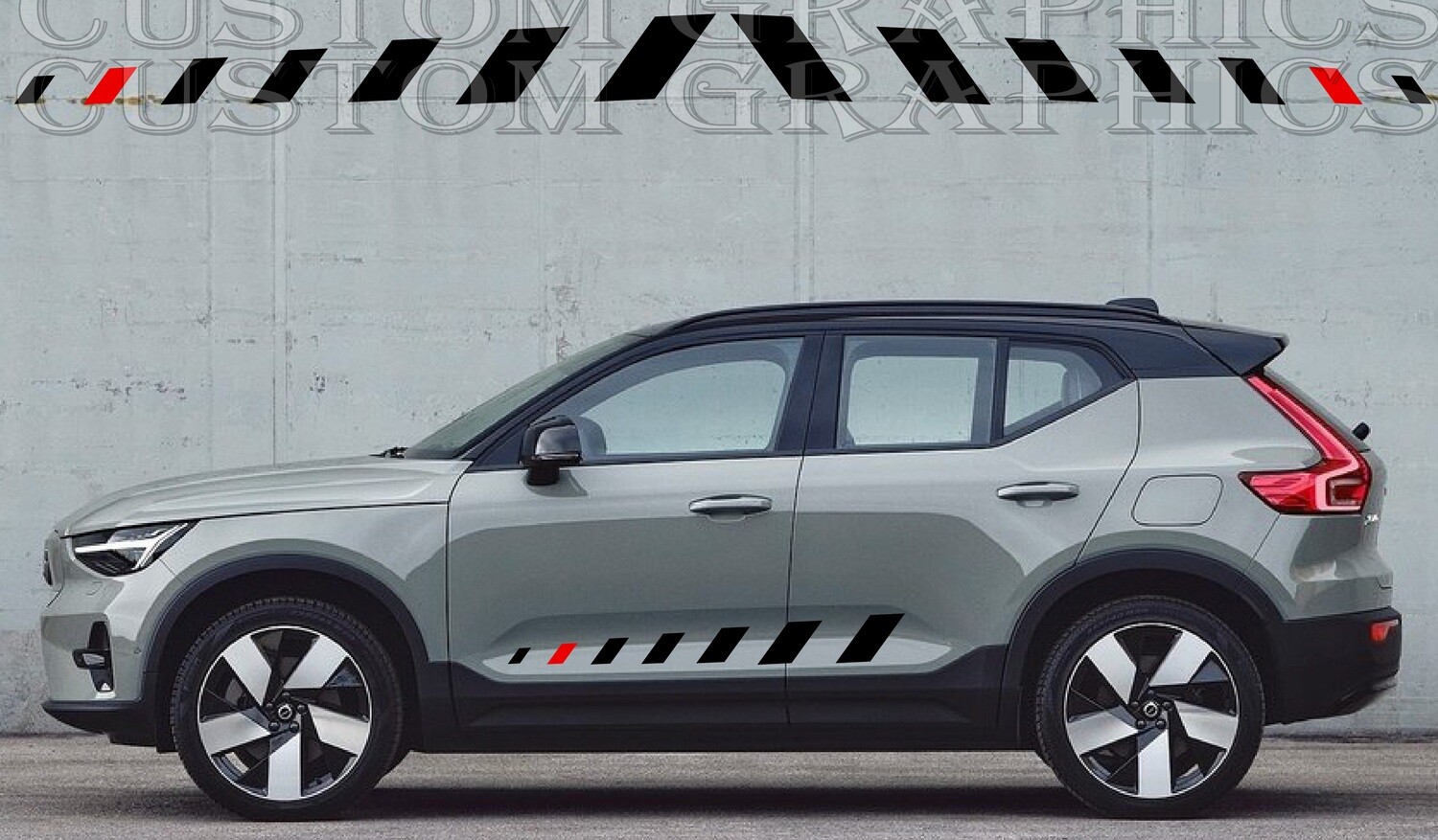 Sport Sticker Decal Side Door Stripes Compatible with XC40 Recharge 2023