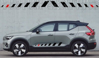 Sport Sticker Decal Side Door Stripes Compatible with XC40 Recharge 2023