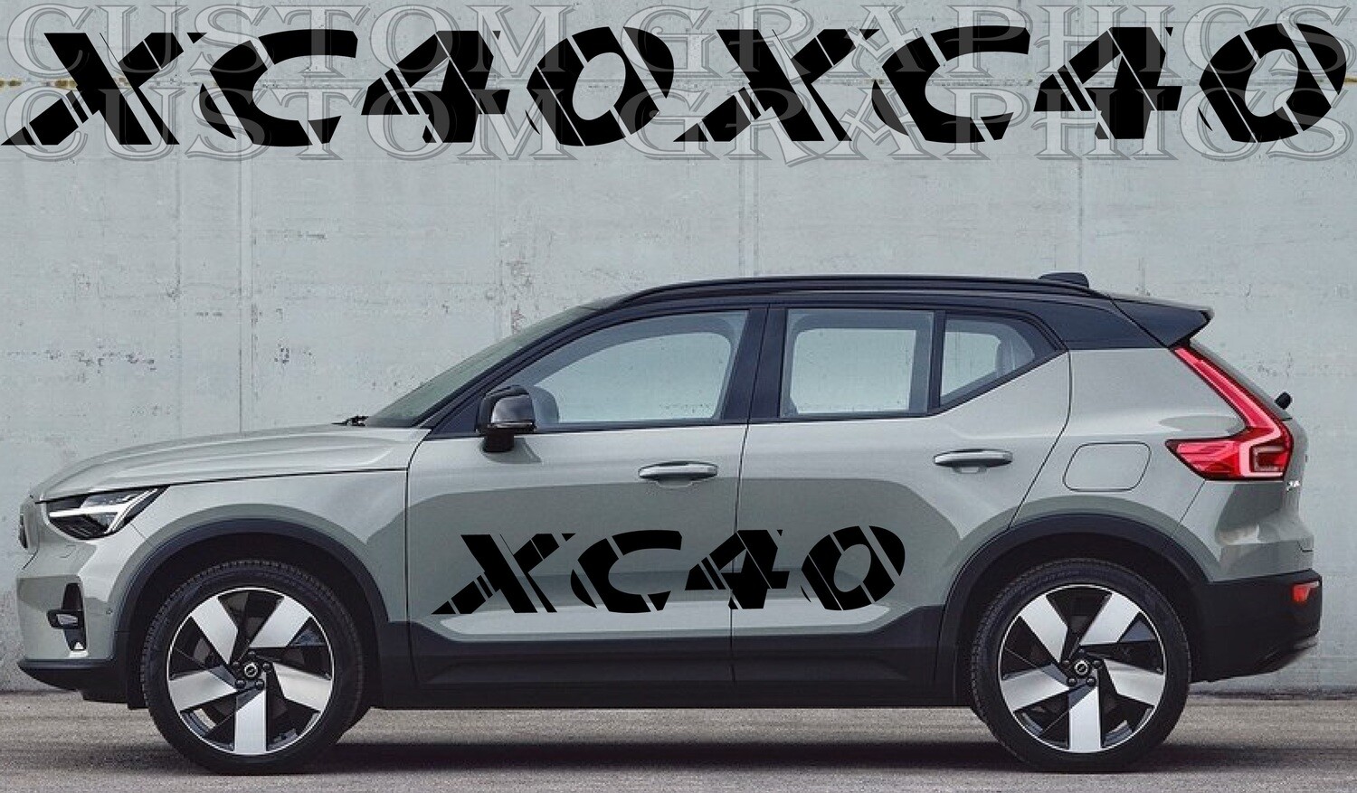 Set of Stickers Decal Stripe body kit Compatible with XC40 Recharge 2023