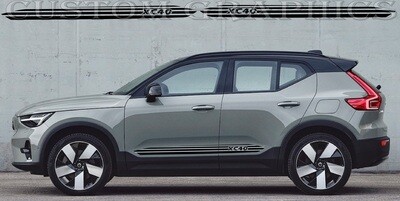 Pair of Sport Side Stripes Decal Sticker Vinyl Compatible with XC40 Recharge 2023