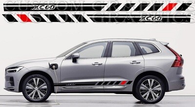 2X Side door stripe vinyl decal graphic sticker Kit Compatible with XC60 2022