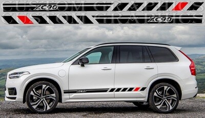 2X Side door stripe vinyl decal graphic sticker Kit Compatible with XC90 2020