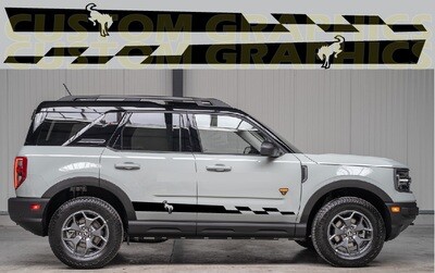 2x Sport Side door sticker racing design Compatible with Ford Bronco Sport