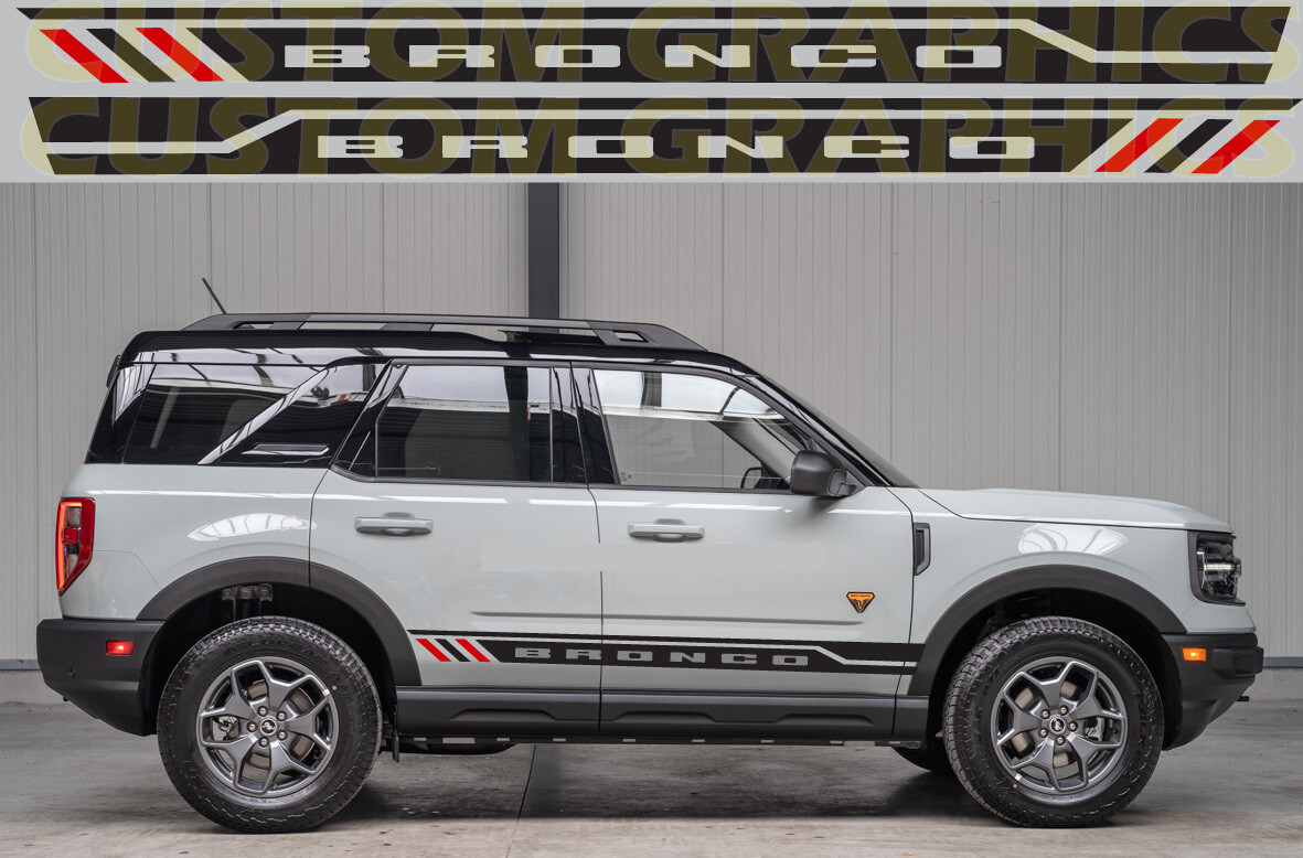 Side Door Stripe Custom kit Stickers Set Kit Compatible with Ford Bronco Sport