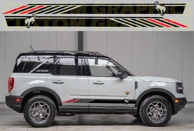 Decal Graphic Sticker Door Sport Stripe Kit Compatible with Ford Bronco Sport