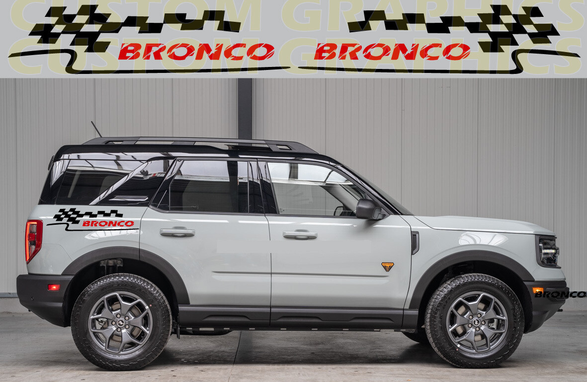 Pair of Sport Side Stripes Decal Sticker Vinyl Compatible with Ford Bronco Sport