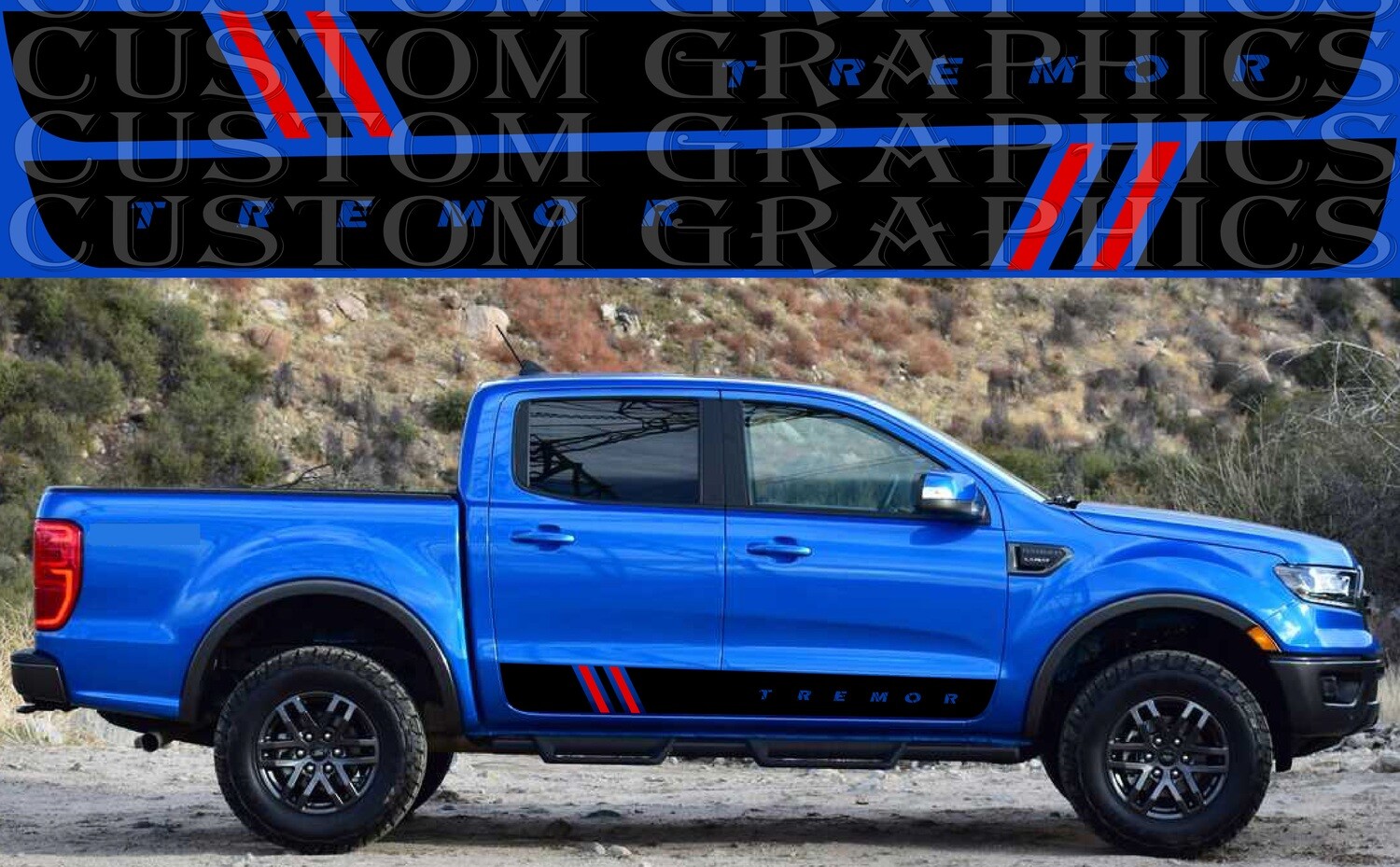 Side Stripe Decal Graphic Sticker Kit Compatible with Ranger Tremor