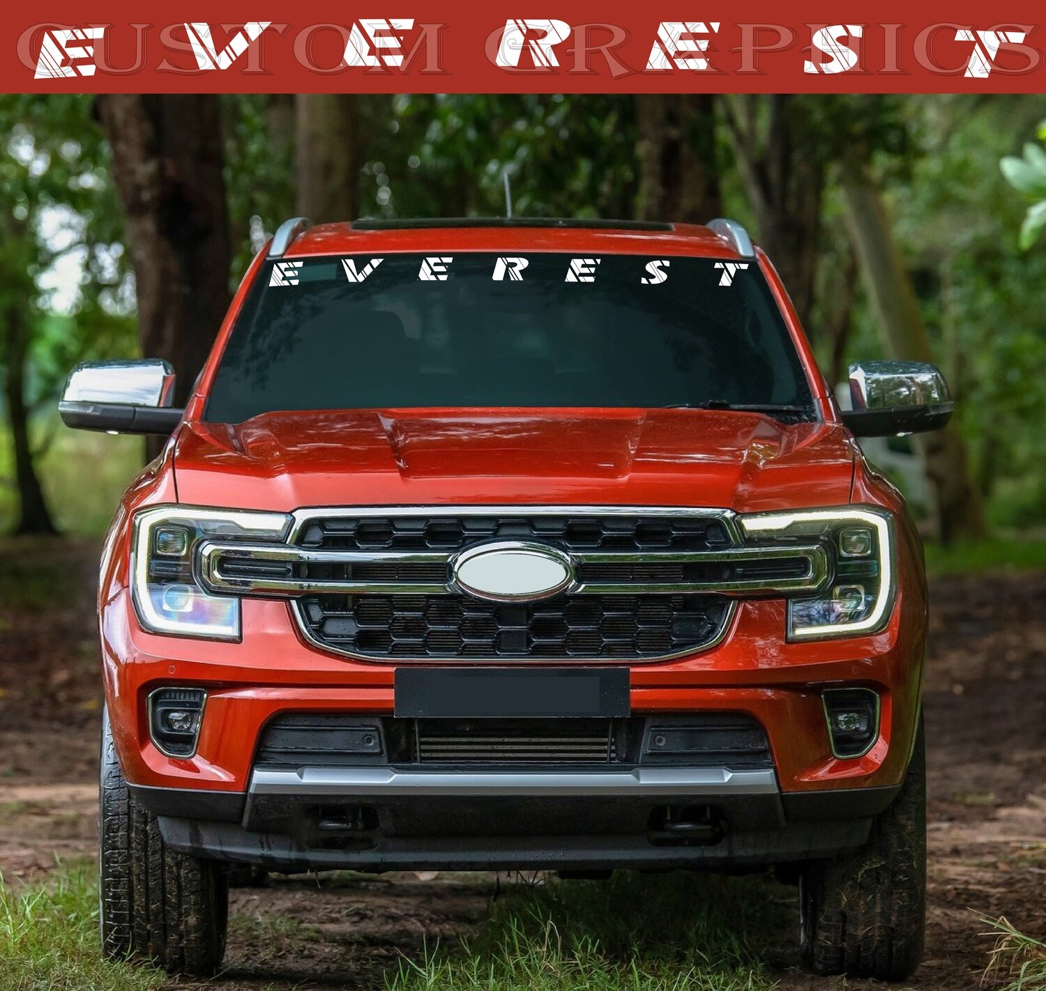 Front Glass Decal Custom Stickers Graphic Compatible with Everest 2023