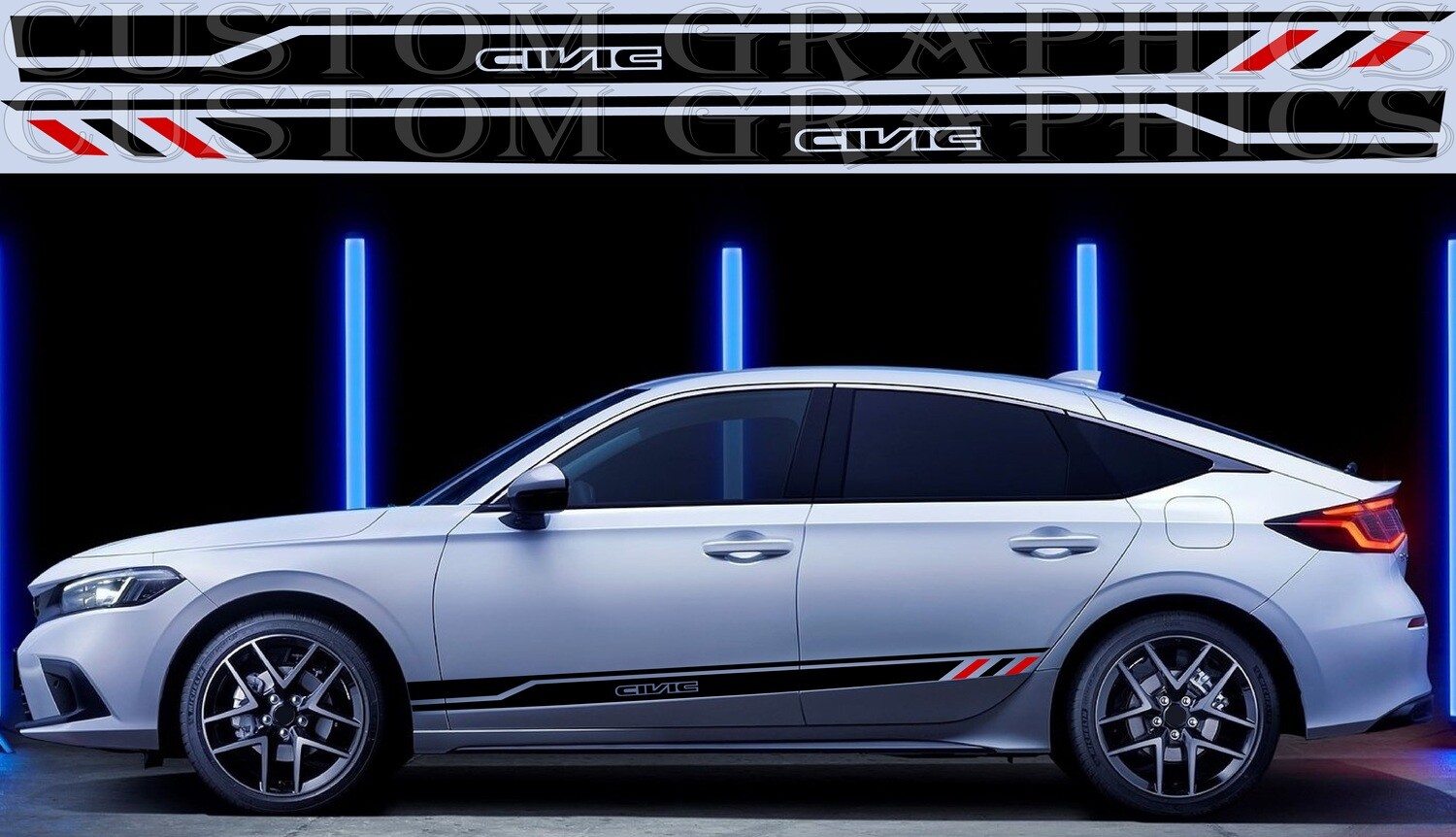 Upgrade Your Car&#39;s Look with Vinyl Stickers Compatible with Civic EHEV 2023