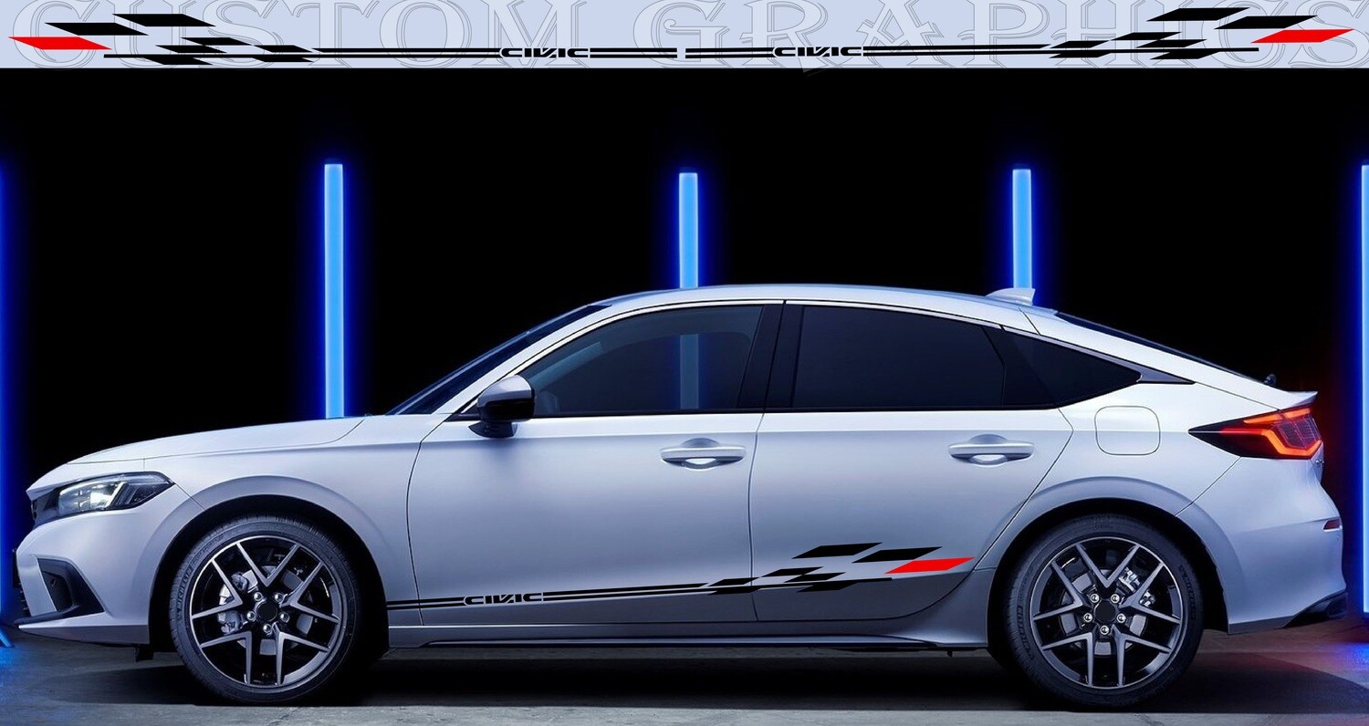 Adorn Your Auto: Vinyl Decals Compatible with Civic EHEV 2023