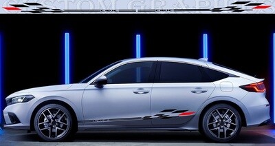 Adorn Your Auto: Vinyl Decals Compatible with Civic EHEV 2023