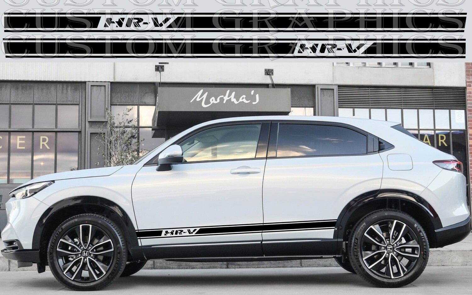 Decal Graphic Sticker Door Sport Stripe Kit Compatible with HR-V 2023