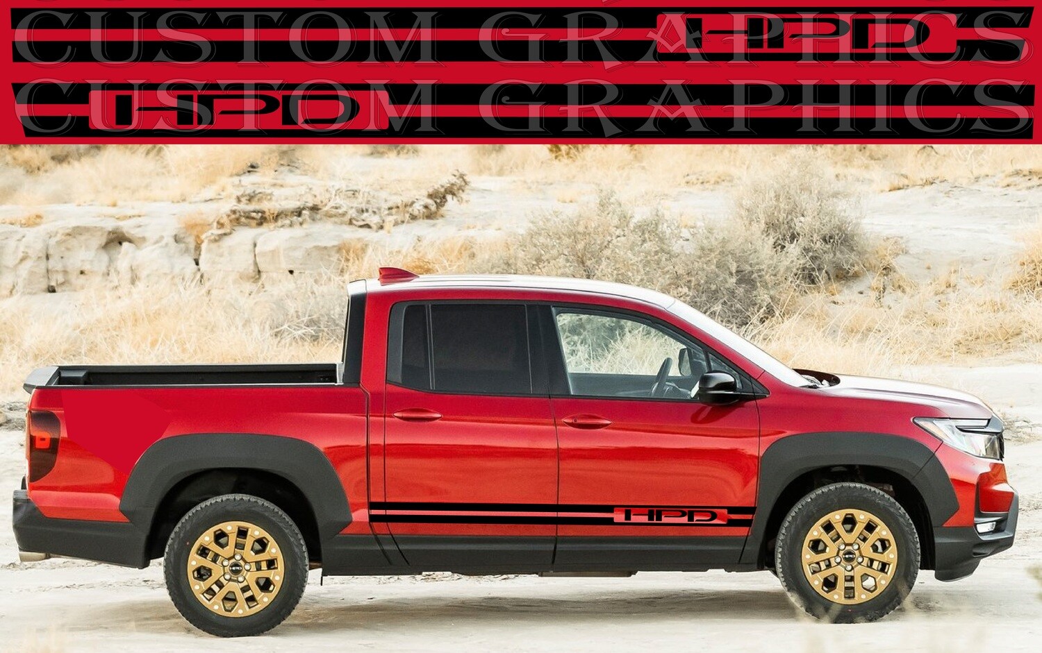 Side Door Stripe Custom kit Stickers Set Kit Compatible with Ridgeline 2021