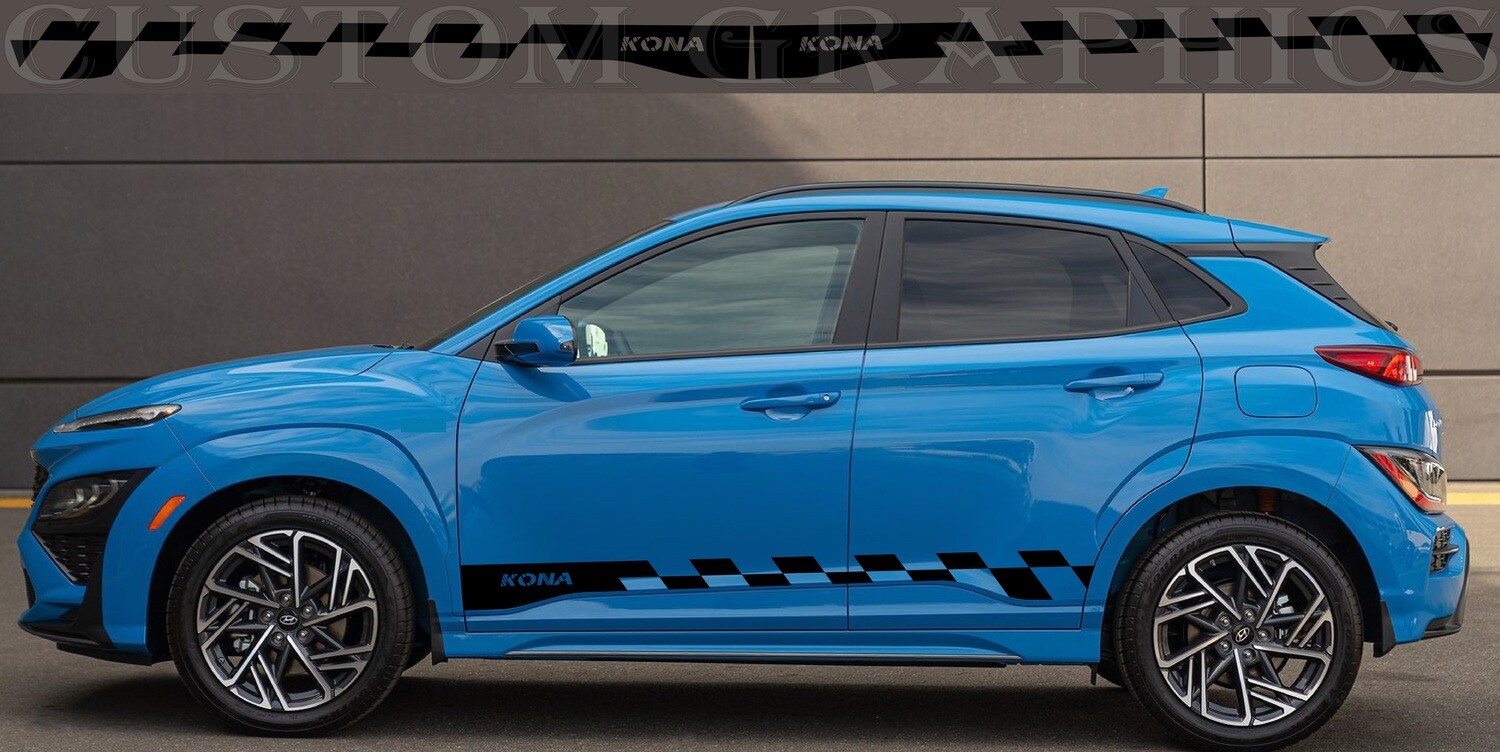 Set of Racing Side Stripes Decal Compatible with Kona N Line US Version 2022
