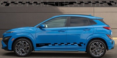 Set of Racing Side Stripes Decal Compatible with Kona N Line US Version 2022