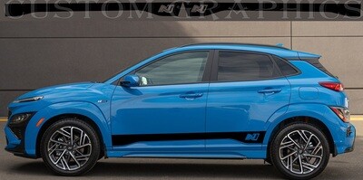 2X Side door stripe vinyl decal Compatible with Kona N Line US Version 2022