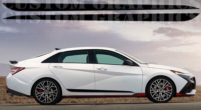 Pair of Sport Side Stripes Decal Sticker Vinyl Compatible with Elantra N 2022