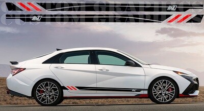 2x body decals side stripe sticker Compatible with Elantra N 2022