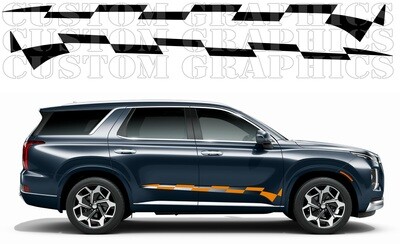 Pair of Sport Side Stripes Decal Sticker Vinyl Compatible with Palisade SUV