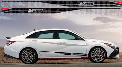 Set of Racing Side Stripes Decal Sticker Graphic Compatible with Elantra N 2022