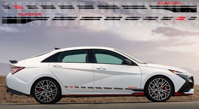 Side Stripe Decal Graphic Sticker Kit Compatible with Elantra N 2022