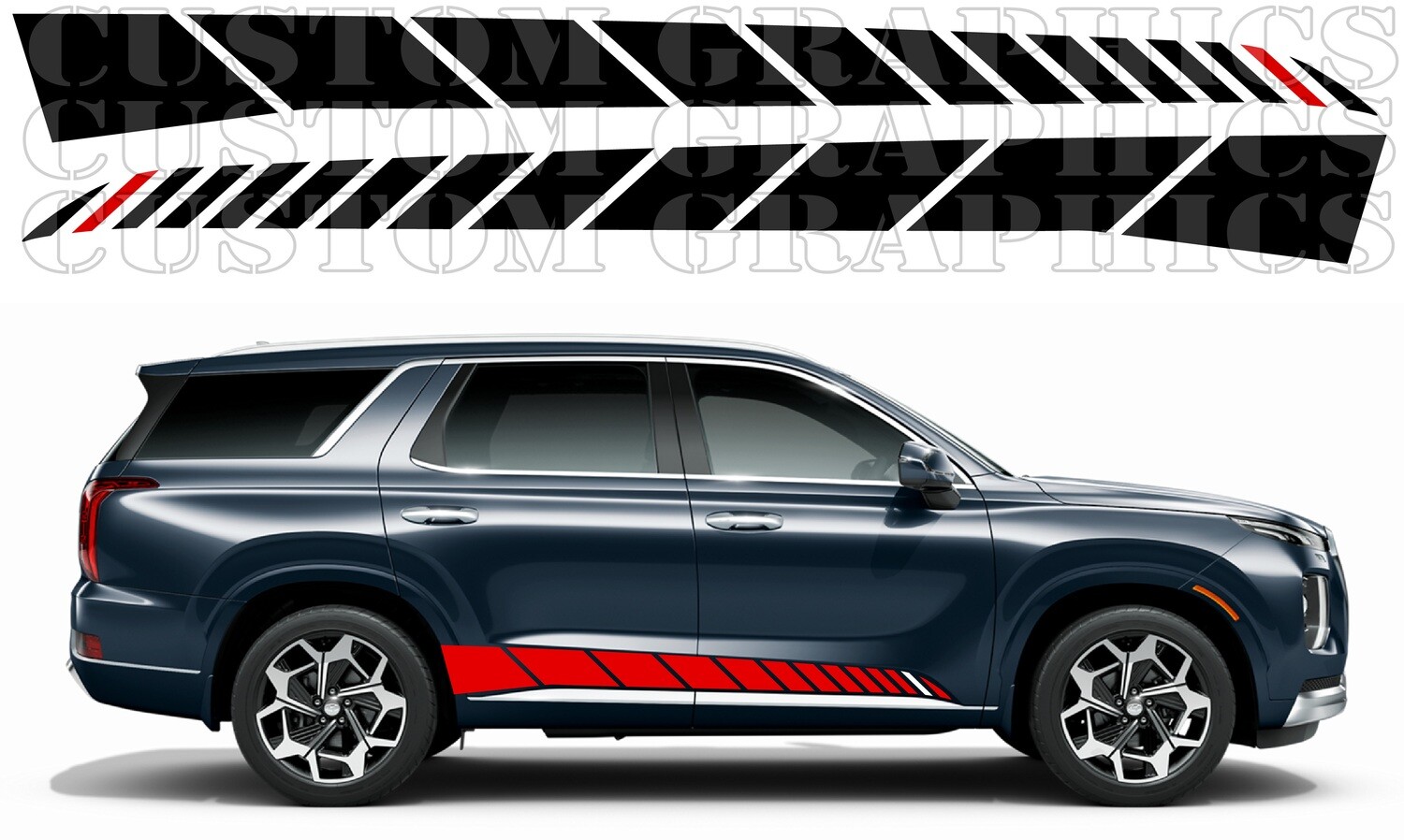 2 Sport Side door sticker racing design Compatible with Palisade SUV