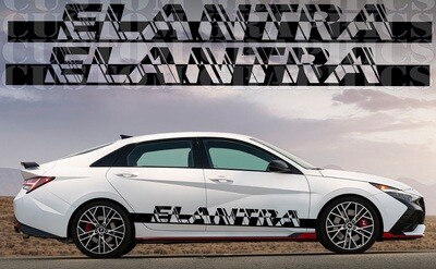 Decal Graphic Sticker Door Sport Stripe Kit Compatible with Elantra N 2022