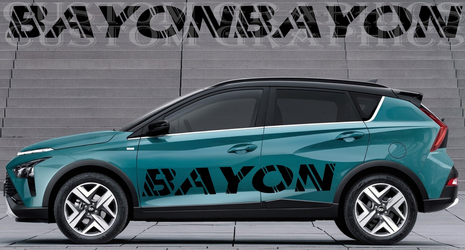 Side door vinyl decal sticker Compatible with Bayon 2022