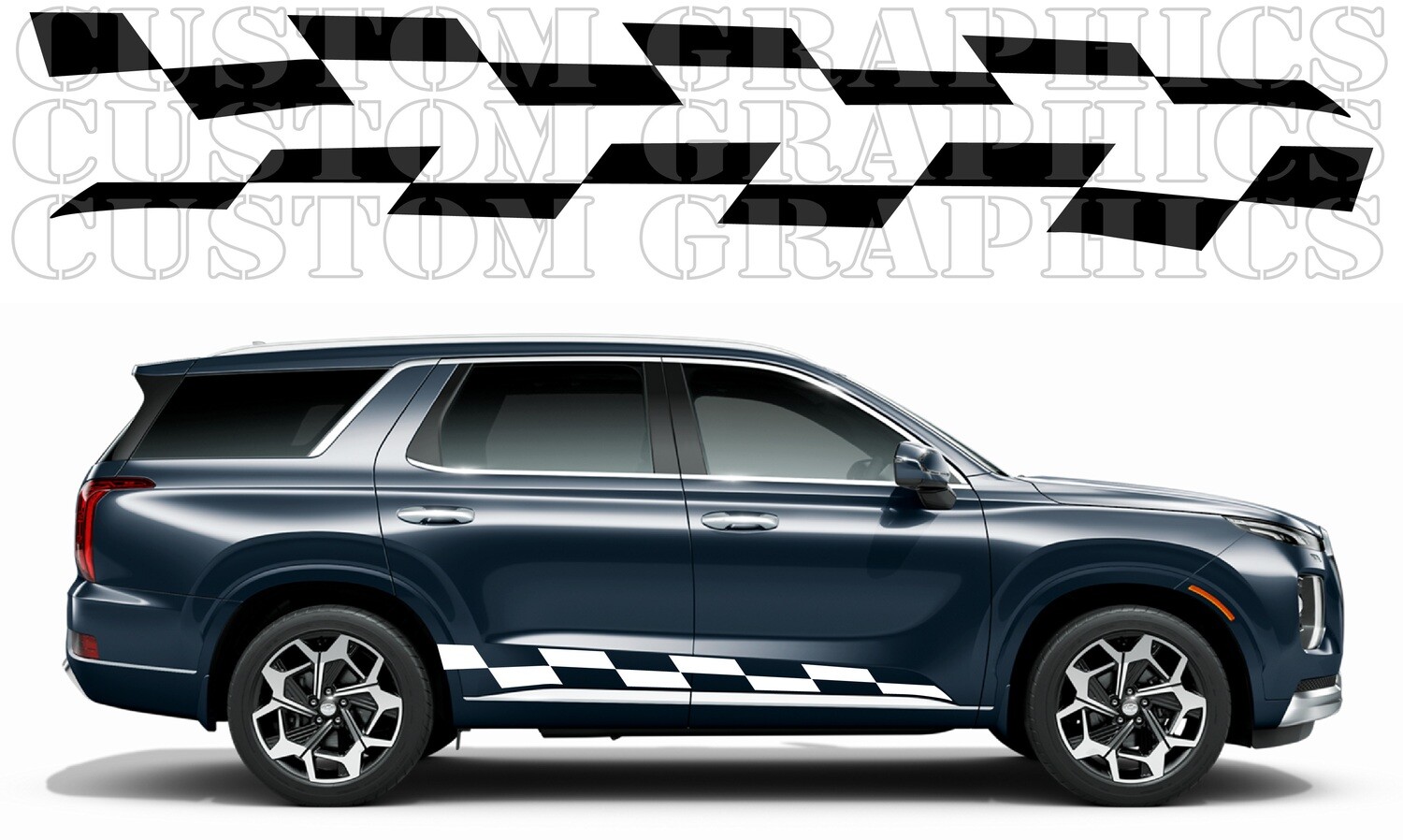 2x body decals side stripe sticker Compatible with Palisade SUV