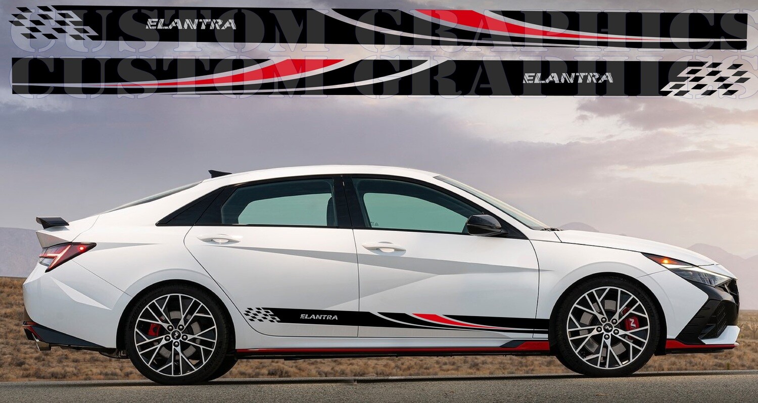 Side Door Stripe Custom kit Stickers Set Kit Compatible with Elantra N 2022