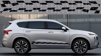 Set of Stickers Decal Stripe body kit Compatible with Santa Fe 2021