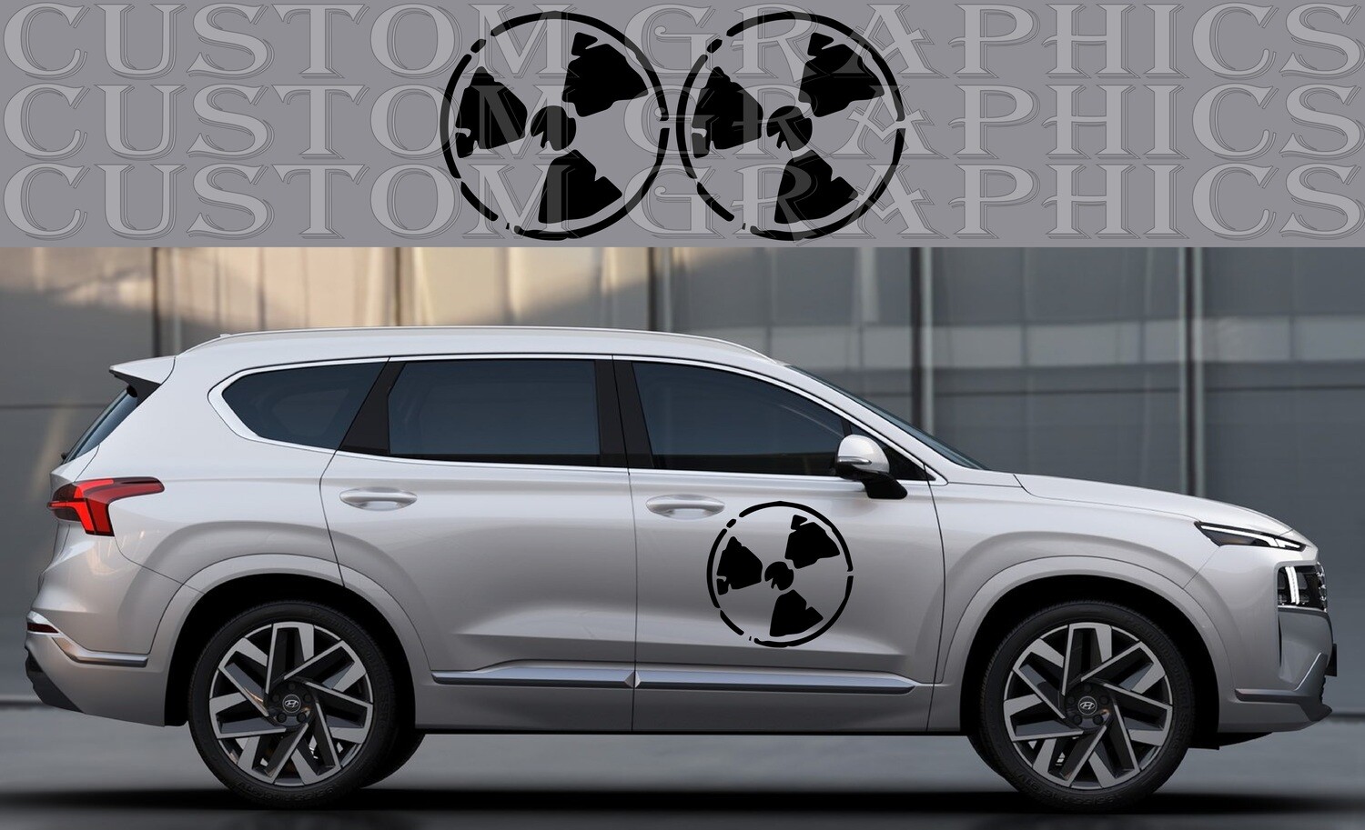 Side Door Stripe Custom kit Stickers Set Kit Compatible with Santa Fe 2021