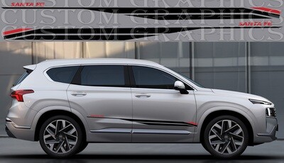 Side Stripe Decal Graphic Sticker Kit Compatible with Santa Fe 2021