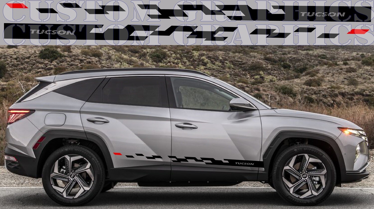 Sport Sticker Decal Side Door Stripes Compatible with Tucson