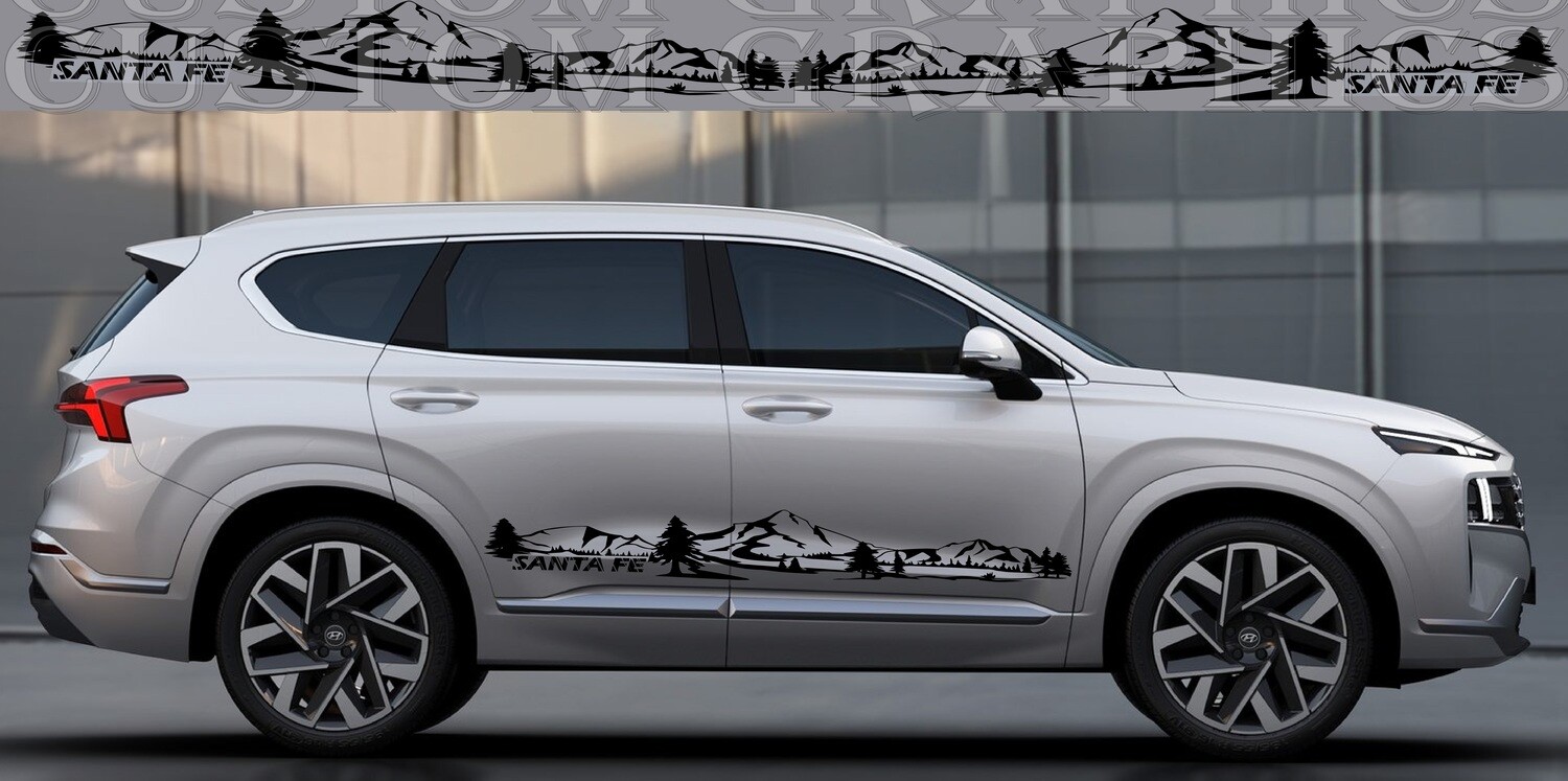 Side door vinyl decal sticker Compatible with Santa Fe 2021