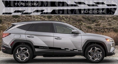 Pair of Sport Side Stripes Decal Sticker Vinyl Compatible with Tucson