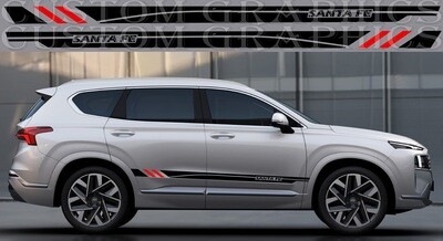 Sport Sticker Decal Side Door Stripes Compatible with Santa Fe 2021