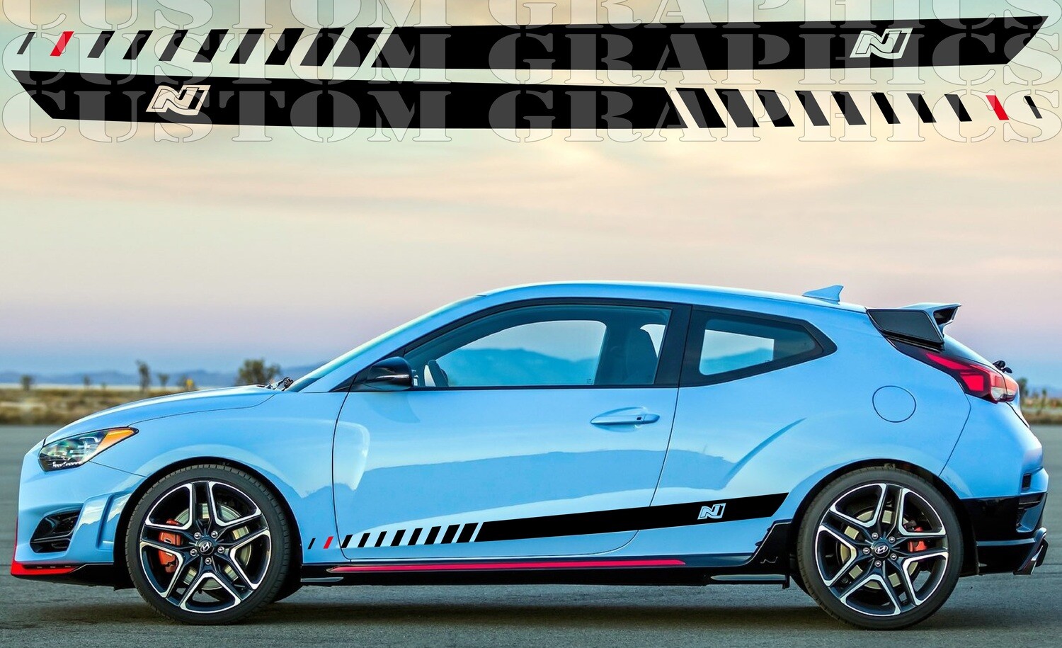 Custom Auto Vinyl Graphics Compatible with Veloster N 2019