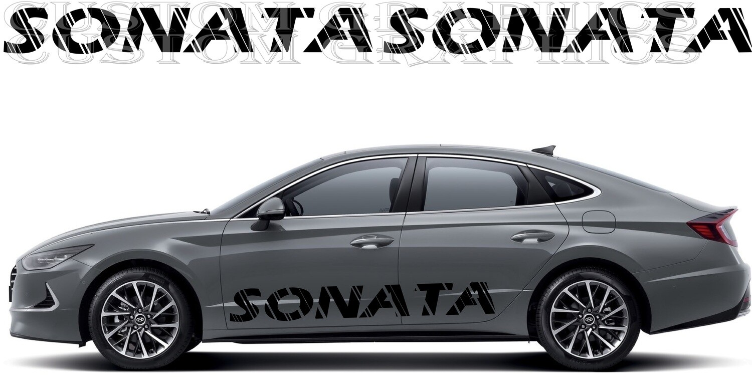 2x body decals side stripe sticker logo graphics vinyl Compatible with Sonata N Line