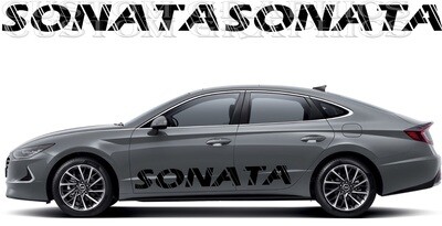 2x body decals side stripe sticker logo graphics vinyl Compatible with Sonata N Line