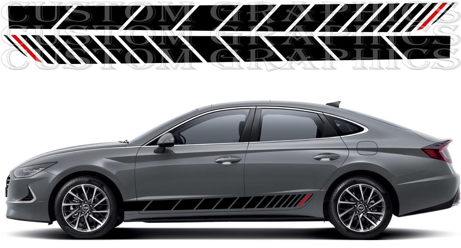 Sport Side door sticker racing design  Compatible with Sonata N Line