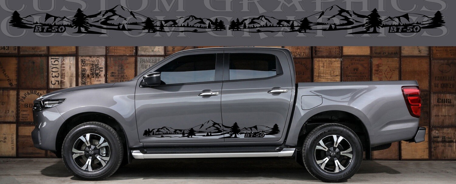 Sport Side door sticker racing design Compatible with BT-50