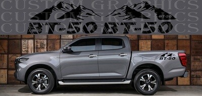 Pair of Sport Side Stripes Decal Sticker Vinyl Compatible with BT-50