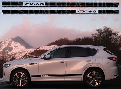 Pair of Sport Side Stripes Decal Sticker Vinyl Compatible with CX-60
