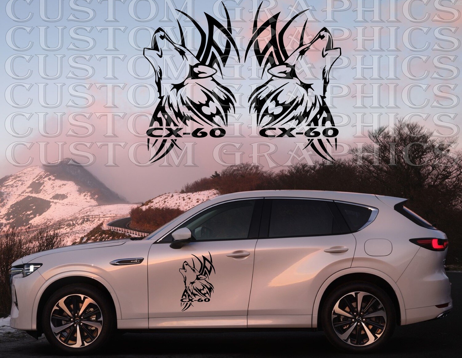 Side Door Stripe Custom kit Stickers Set Kit Compatible with CX-60