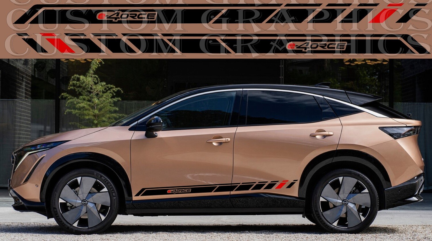Pair of Sport Side Stripes Decal Sticker Vinyl Compatible with Ariya 2023