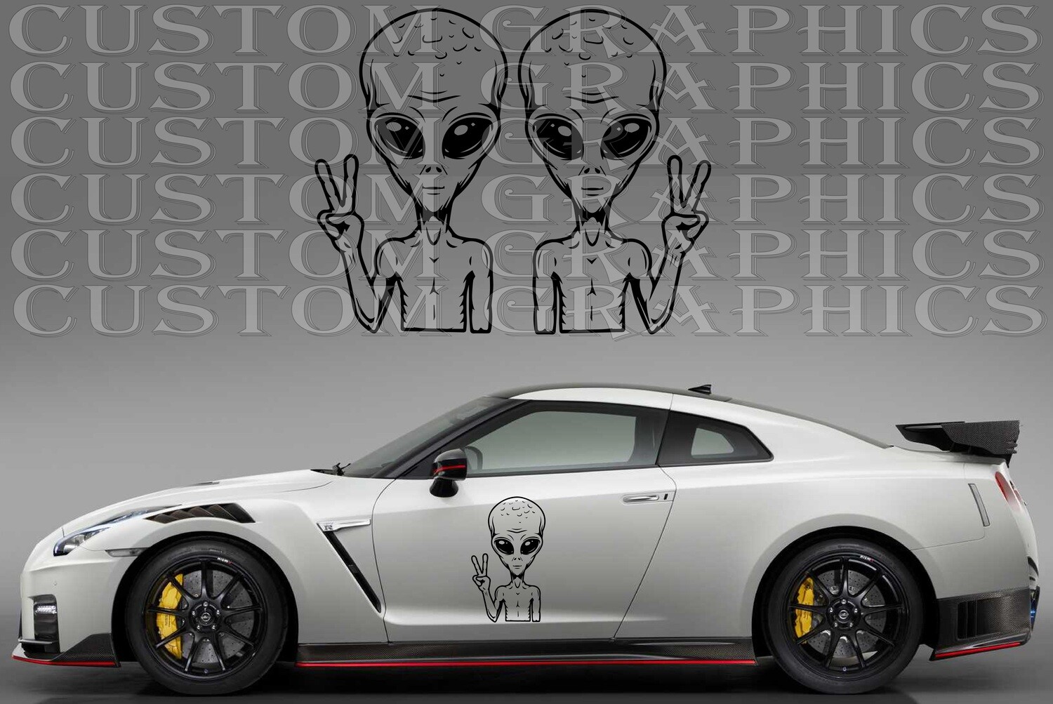 Set of Stickers Decal Stripe body kit Compatible with GT-R T spec 2022